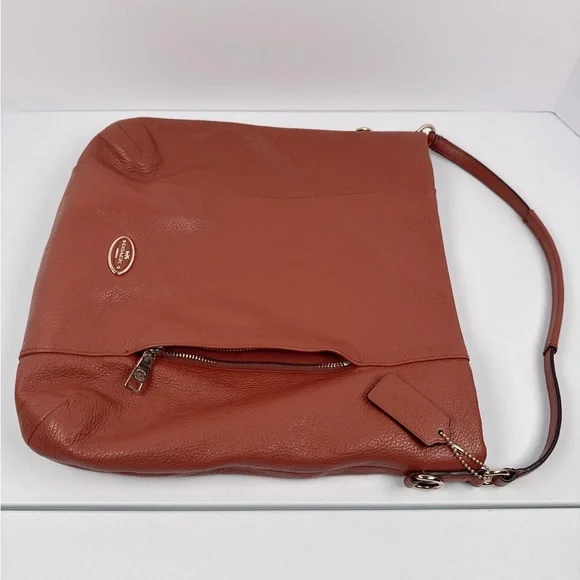 Coach Madison Isabelle Bag Tote Pebbled Leather Purse Brown Boho